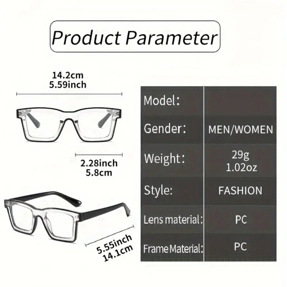 Anime Square Clear Lens Glasses NEW‎ - Dark Blue Rose